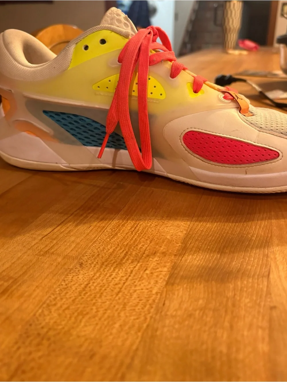 Nike Men's Athletic Sneakers - Light Gray, White & Pink Accents